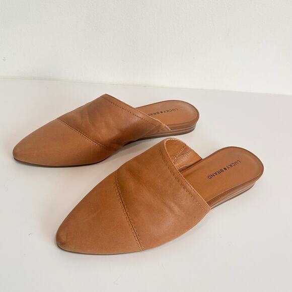 Lucky Brand Slide Pointed Toe Mules Tan Size 8 - Picture 1 of 7